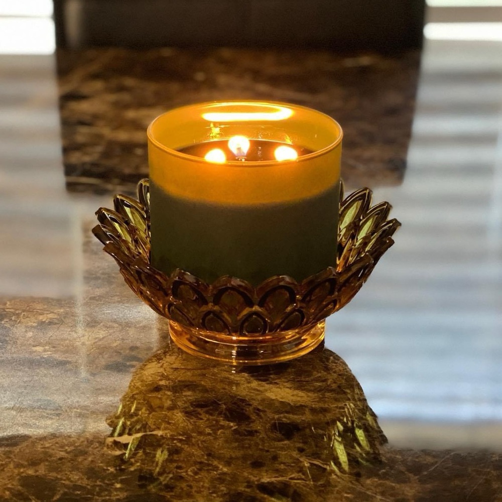Bath and body works glass candle holder